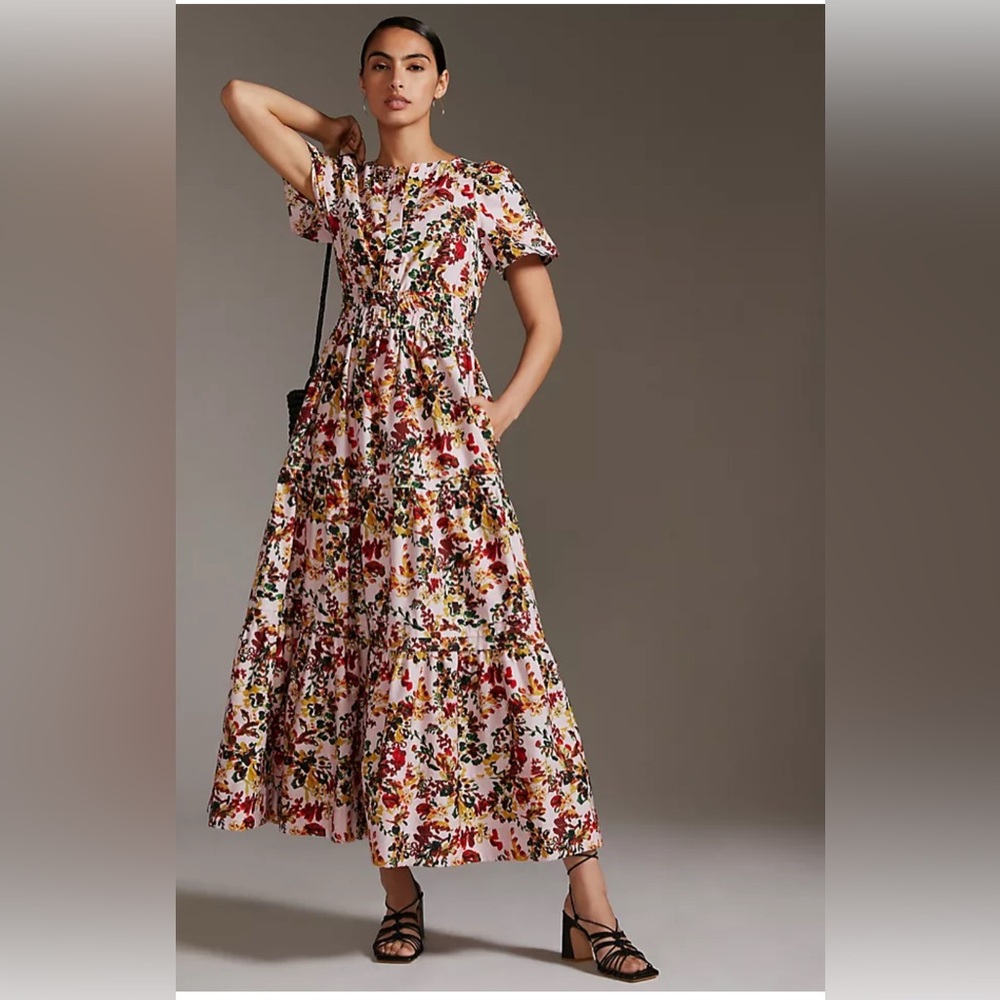 Anthropologie Multicolor Floral Maxi Dress